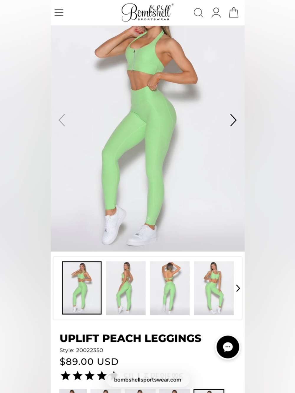 Bombshell sportswear uplift peach leggings